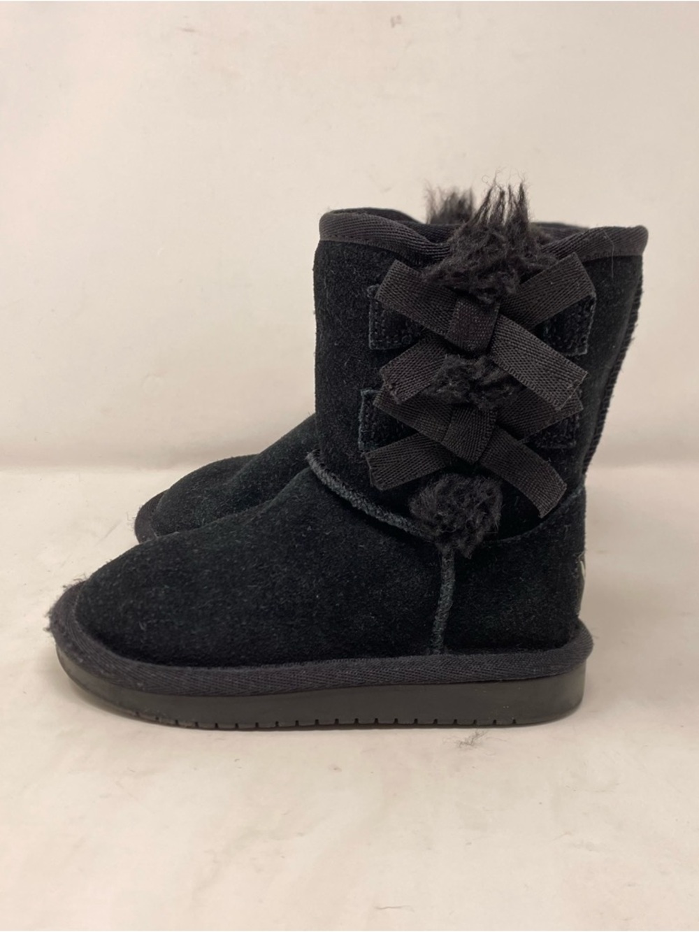 Koolaburra By UGG Toddler Boots Black Bow Back Kids Size 7C